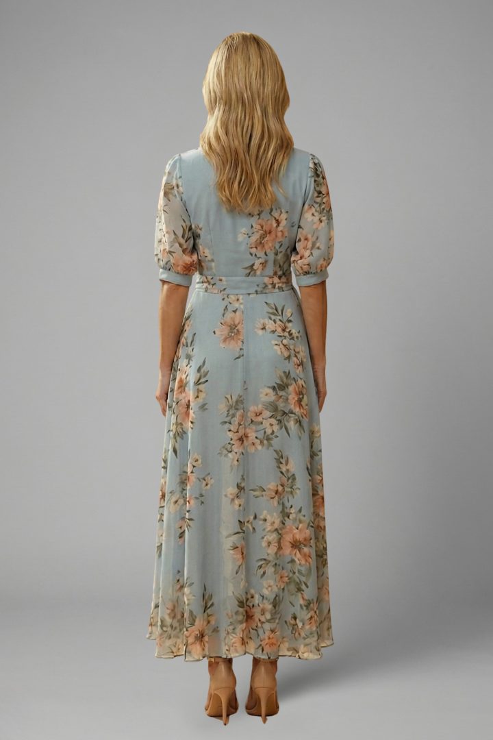 Floral V-Neck Midi Dress for Women - View 5