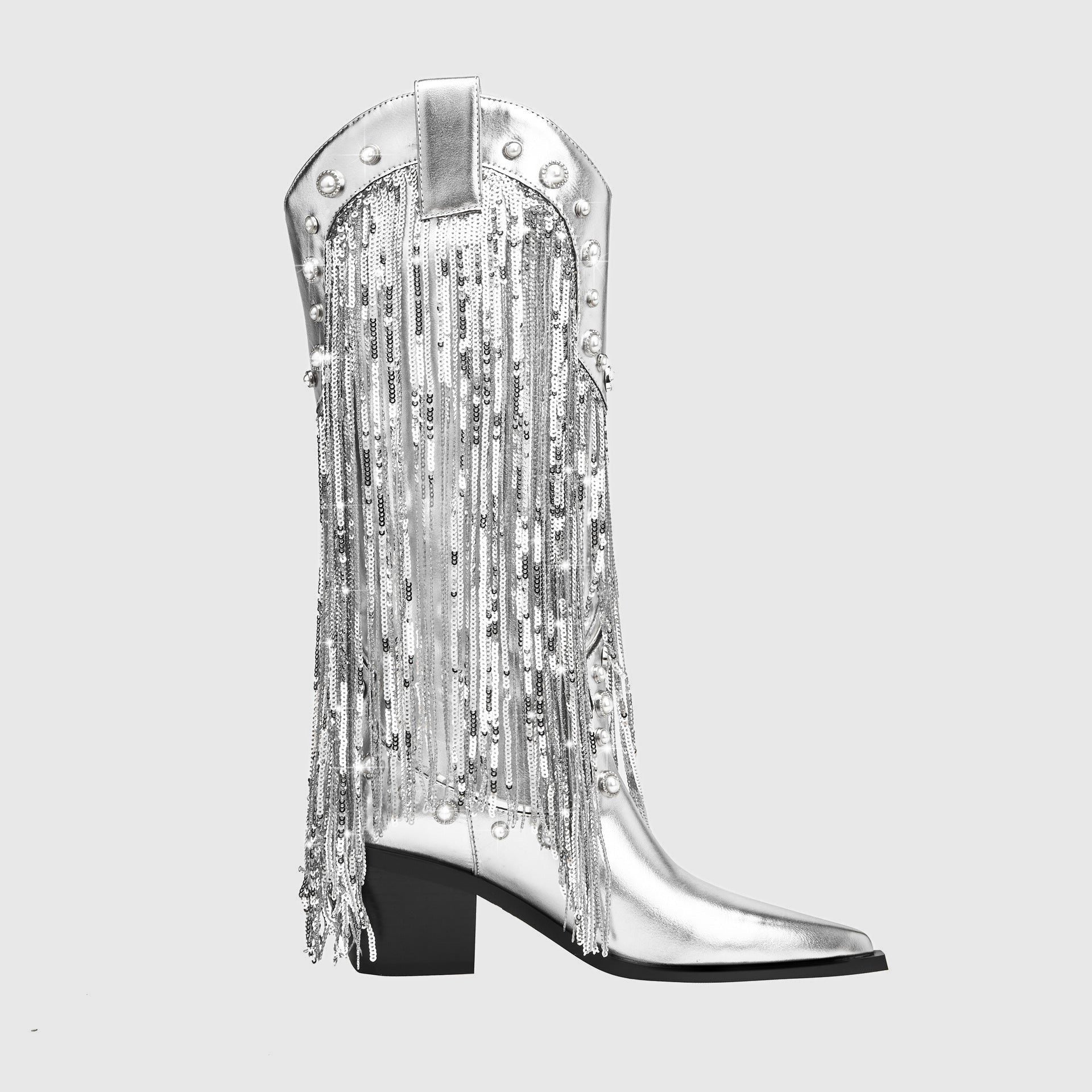 Fringe Mid-Calf Cowboy Boots for Women
