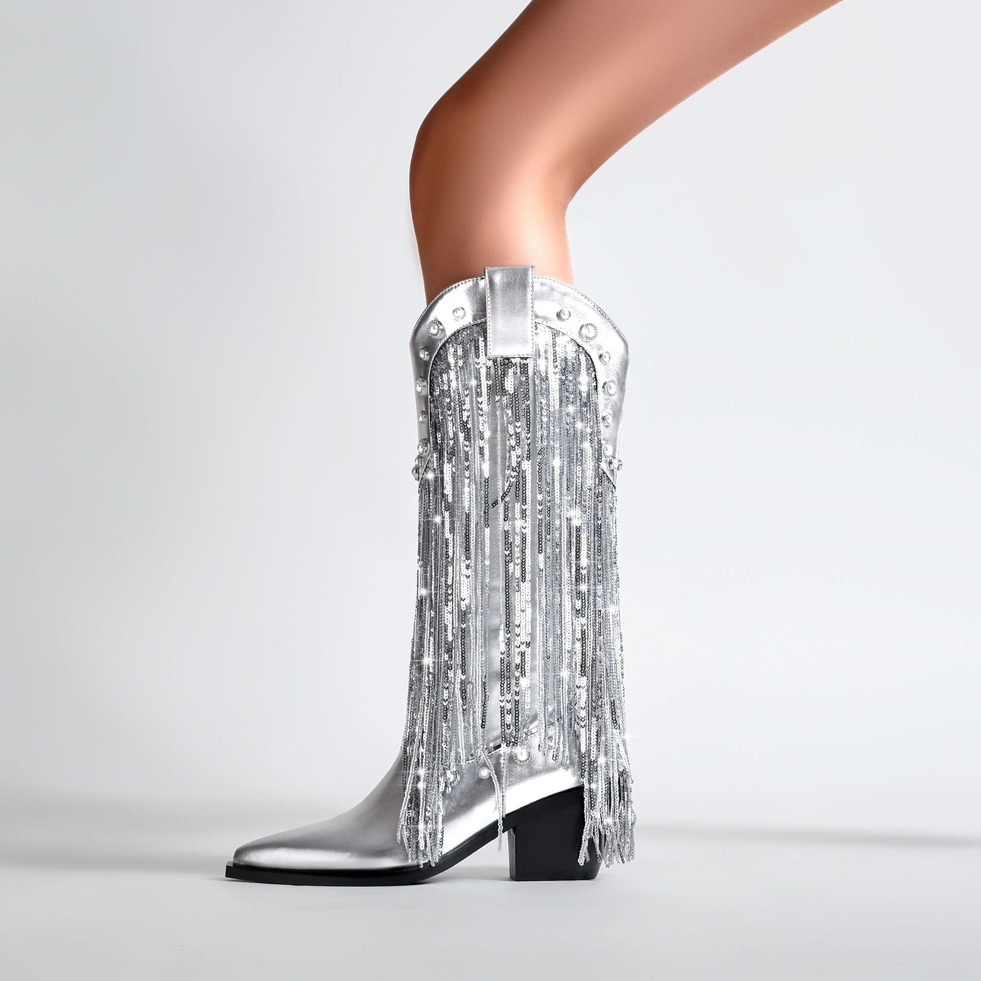Fringe Mid-Calf Cowboy Boots for Women - View 5