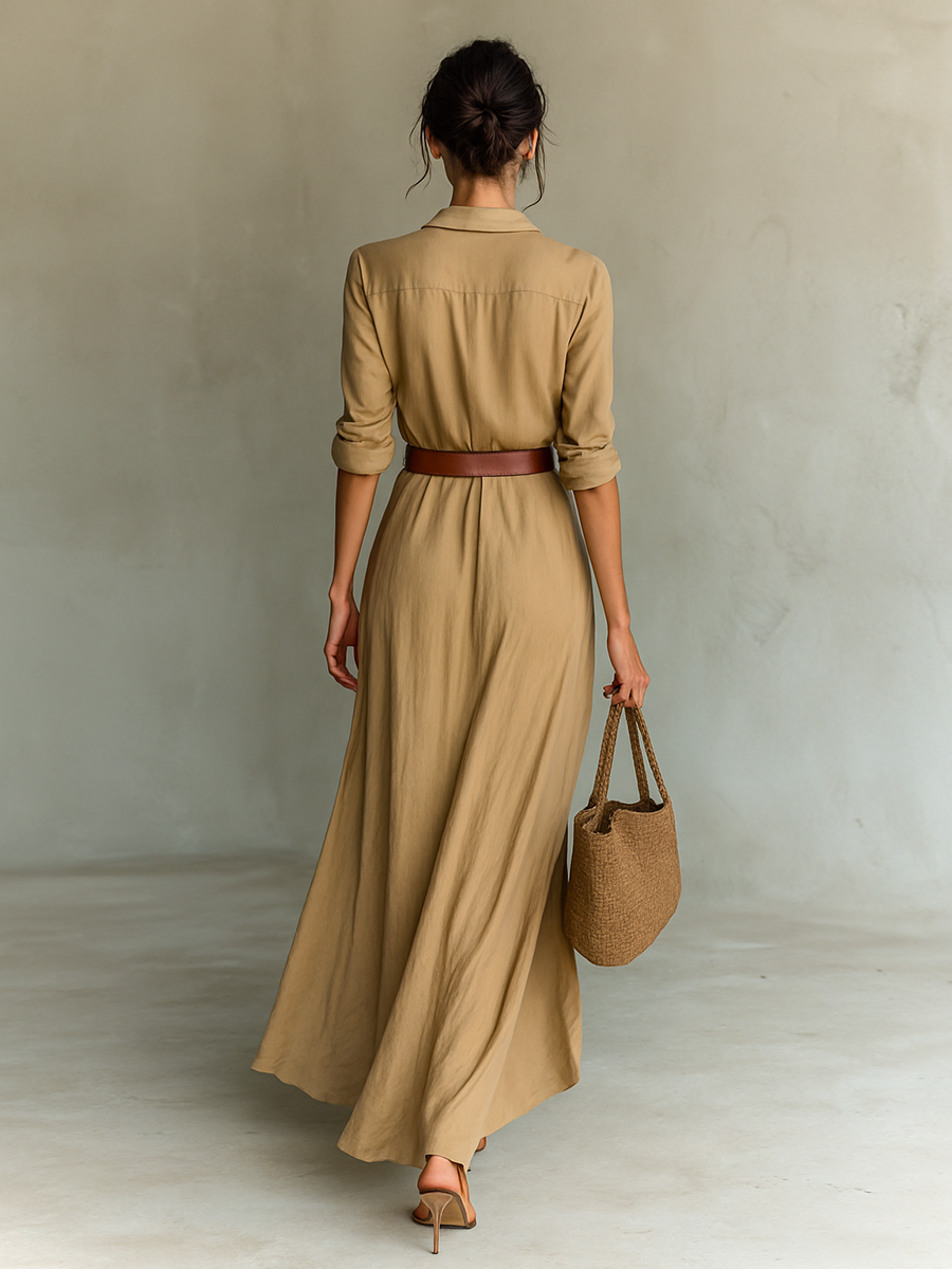 Wrap Maxi Shirt Dress for Women