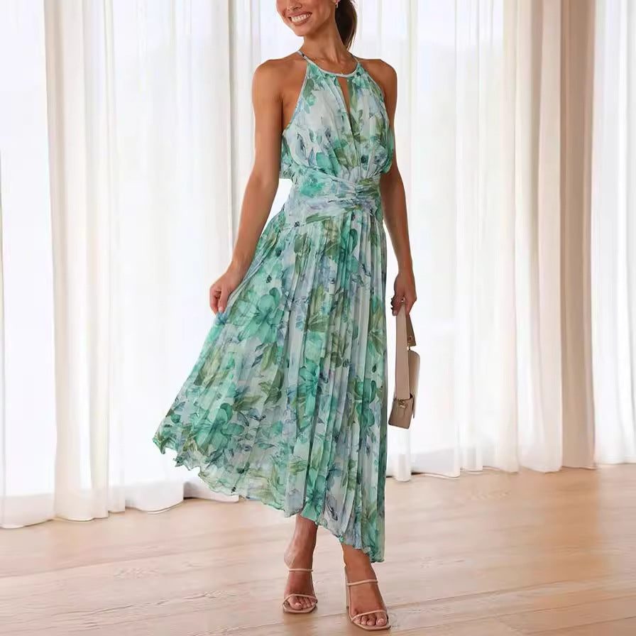 Halter Midi Floral Dress for Women - View 2