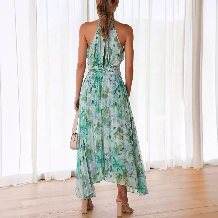 Halter Midi Floral Dress for Women - View 3