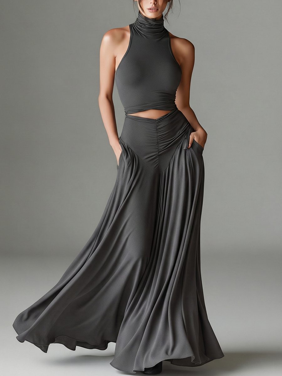 Halterneck Cutout Maxi Dress for Women