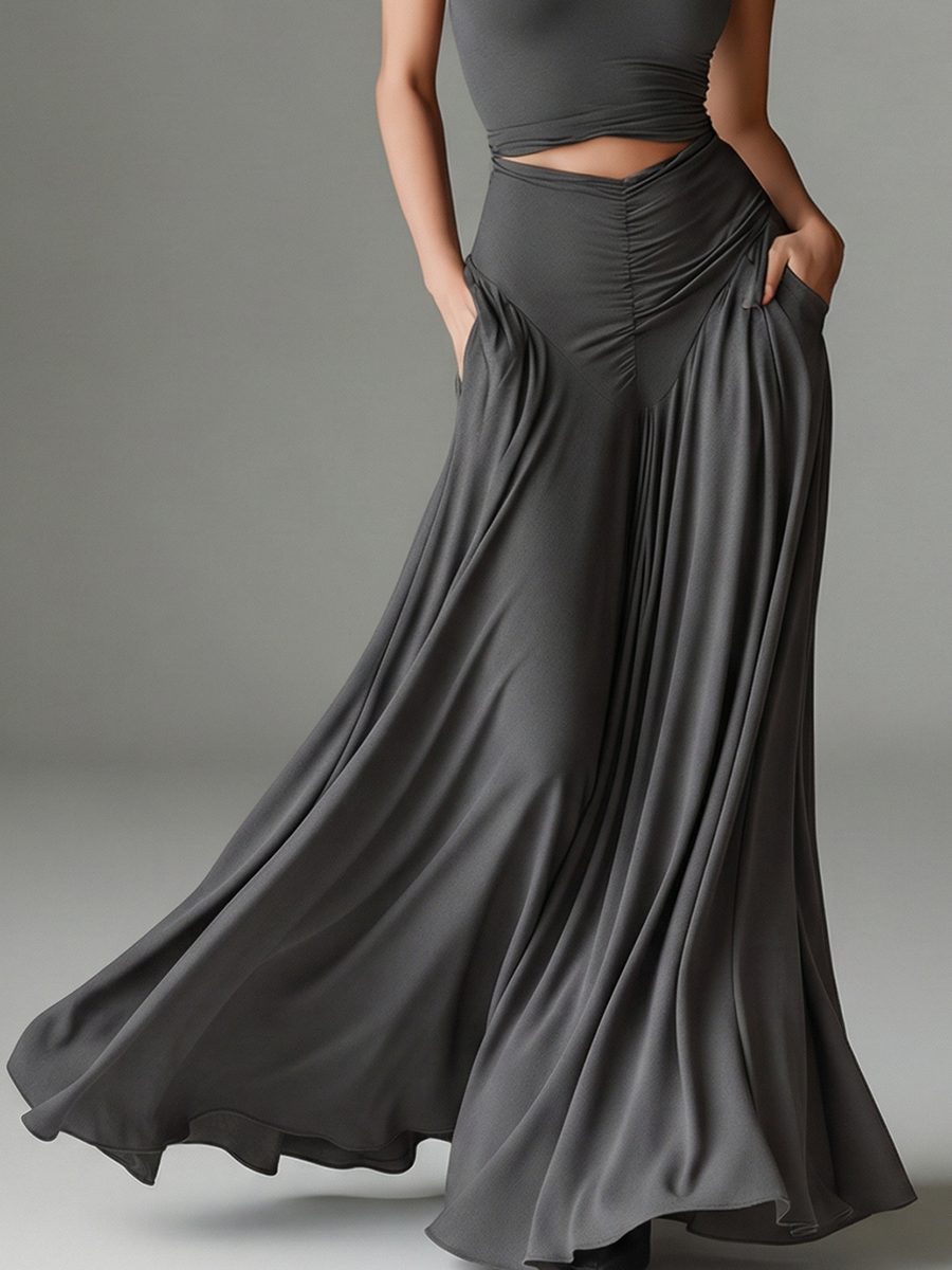 Halterneck Cutout Maxi Dress for Women - View 4