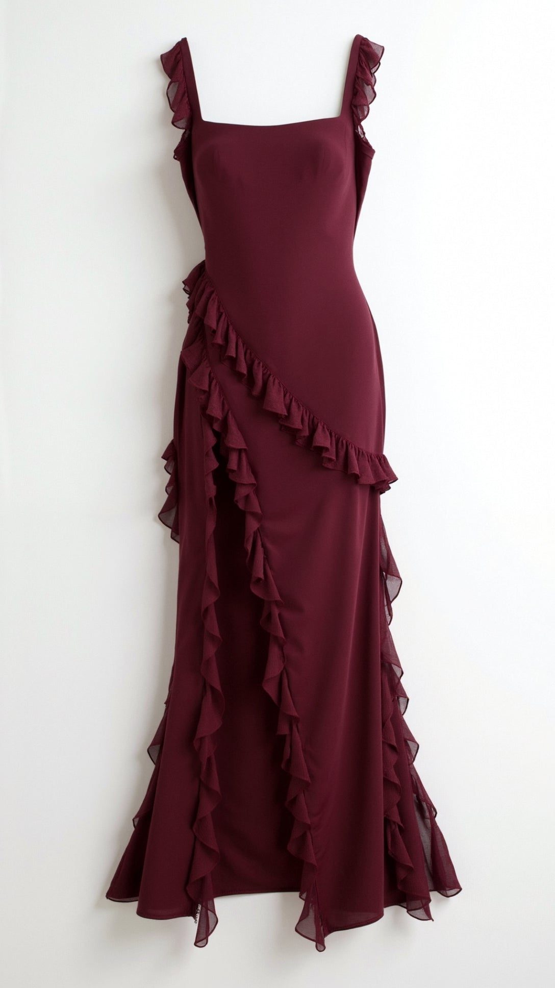 Halterneck Maxi Dress with Ruffled Split for Women - View 14