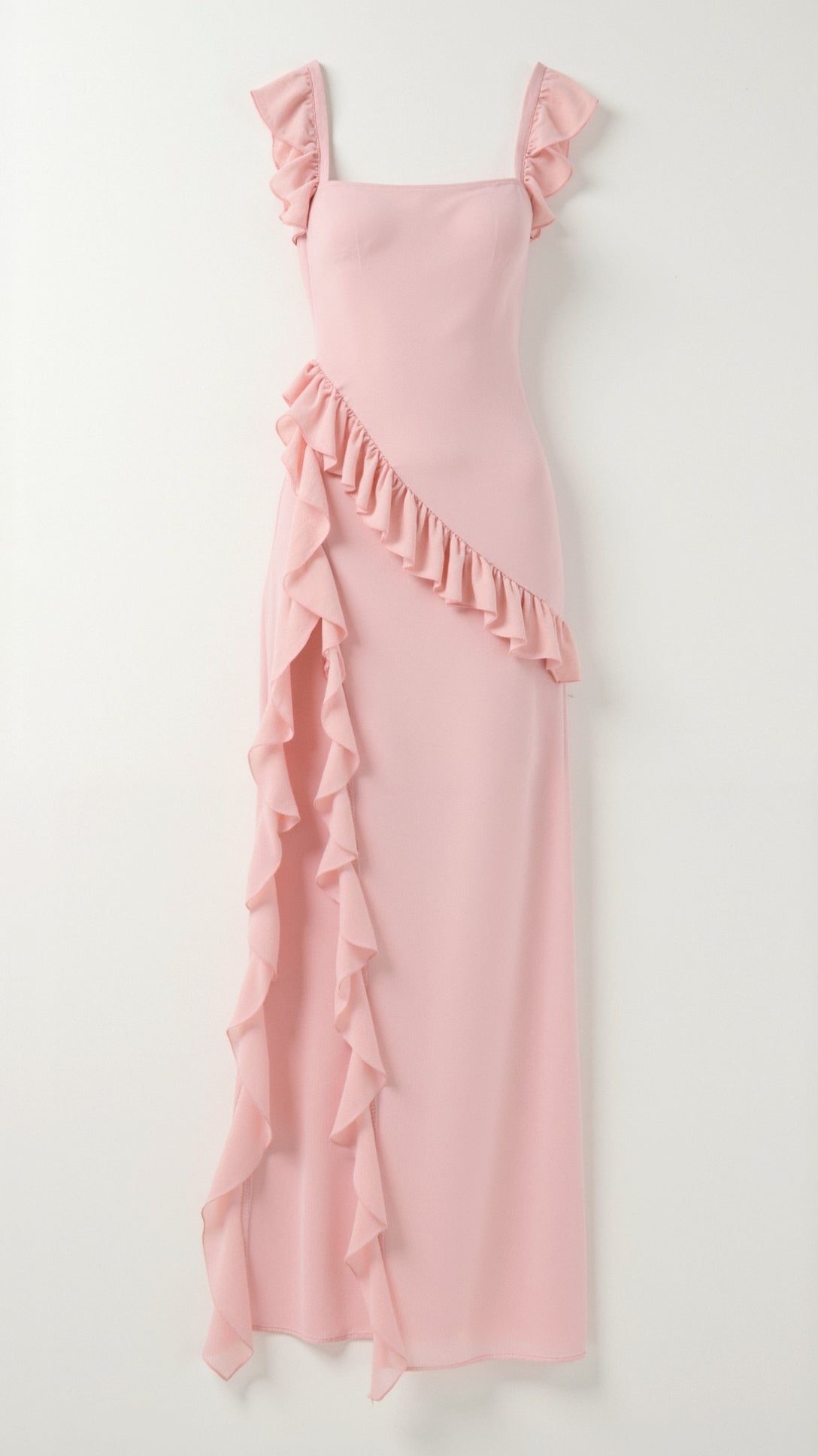 Halterneck Maxi Dress with Ruffled Split for Women - View 17