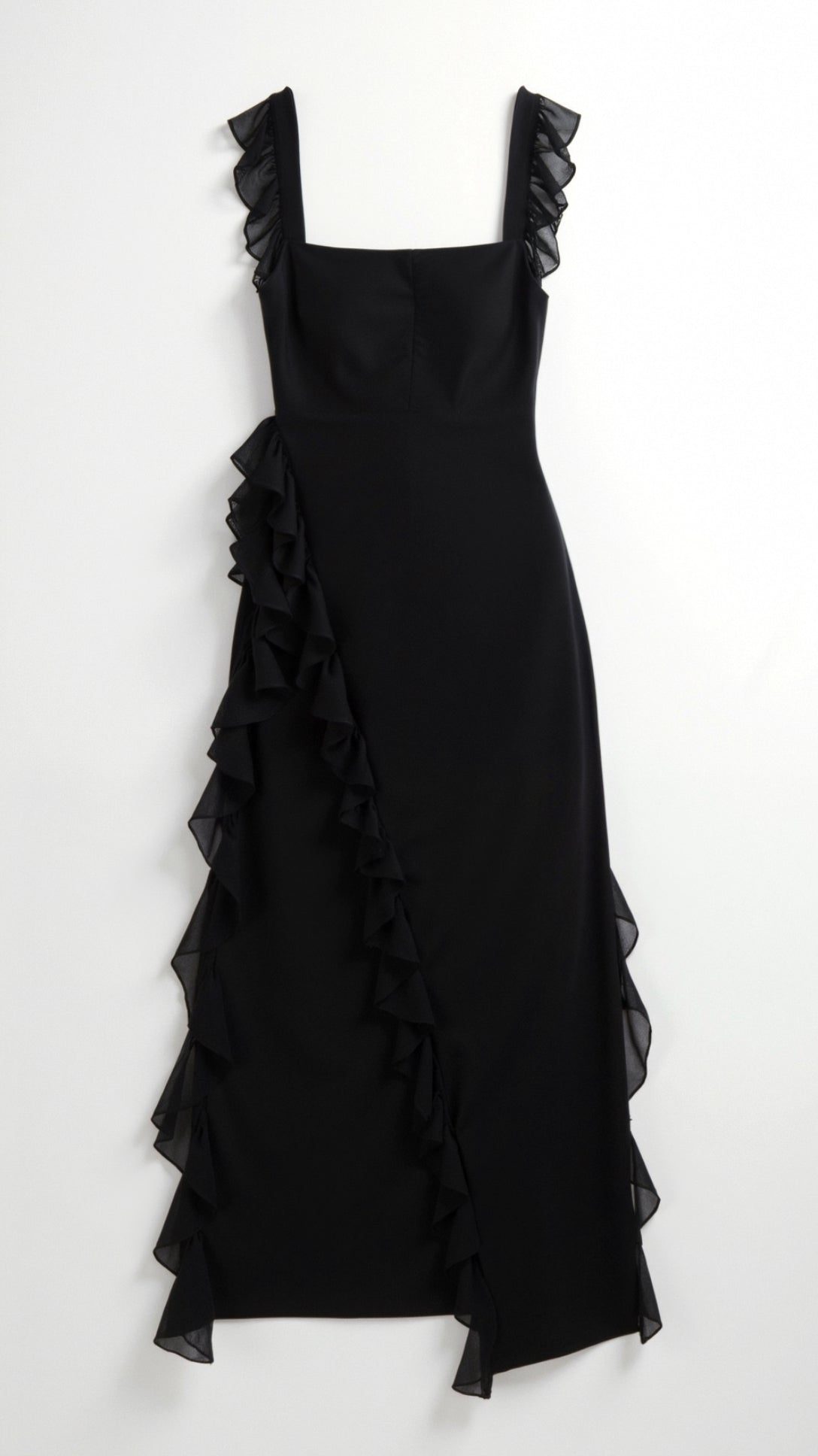 Halterneck Maxi Dress with Ruffled Split for Women - View 18