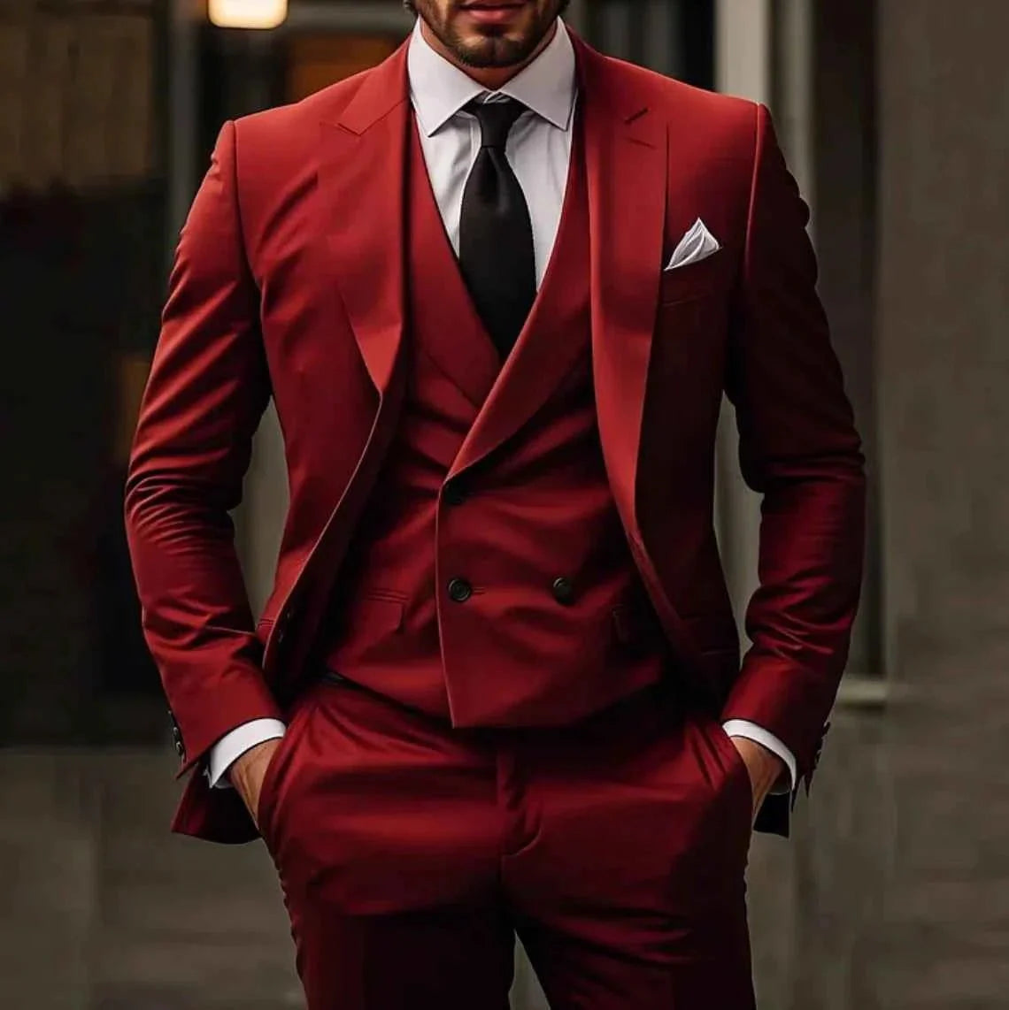 Double-Breasted Suit Set for Men
