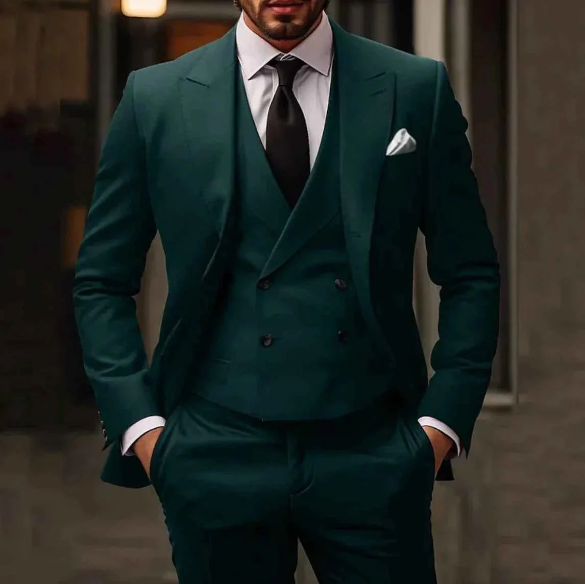 Double-Breasted Suit Set for Men