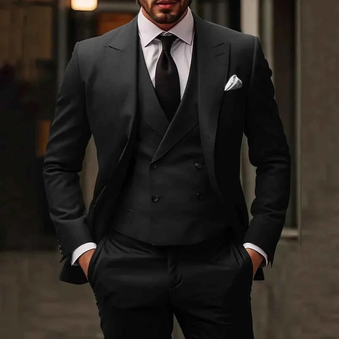 Double-Breasted Suit Set for Men