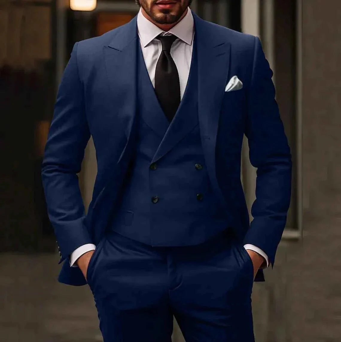 Double-Breasted Suit Set for Men