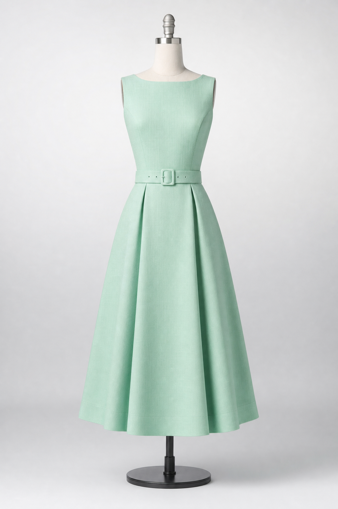 Belted A-Line Midi Ibiza Dress for Women