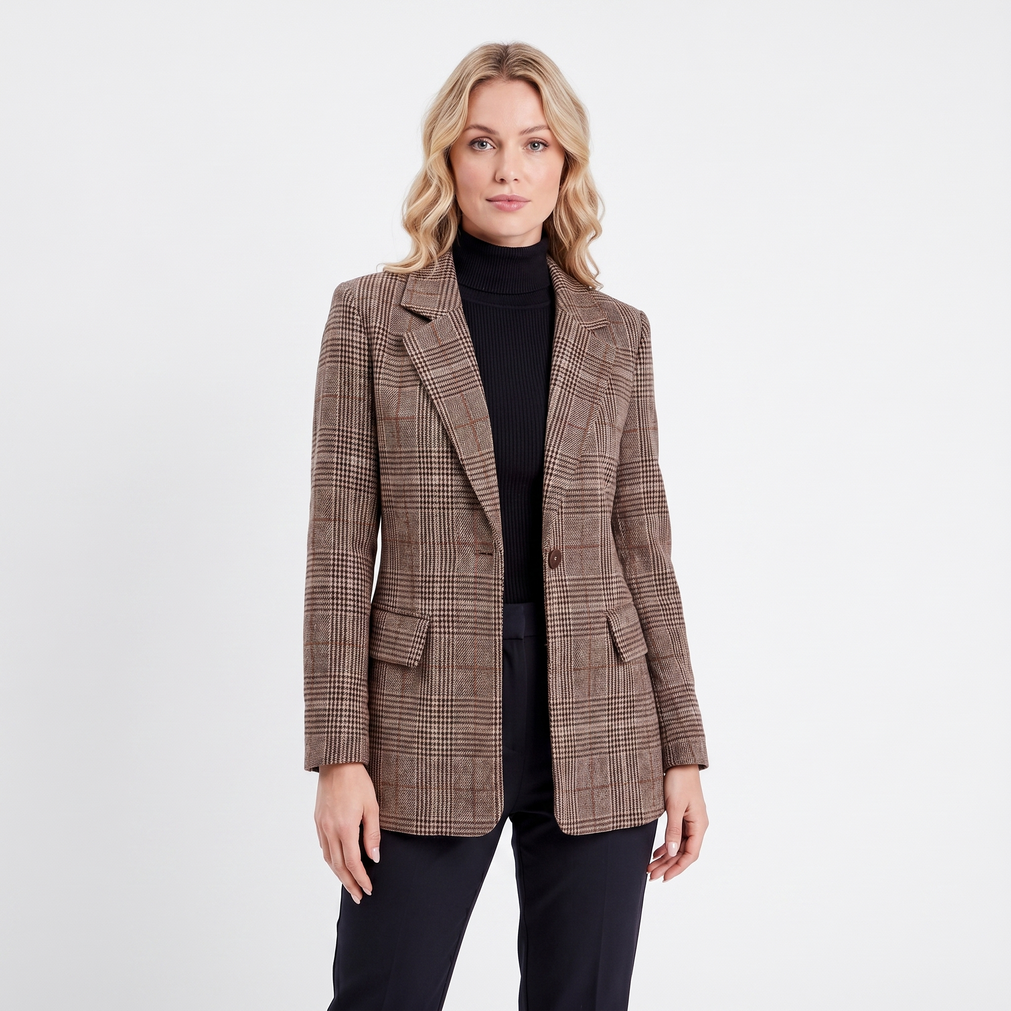 Check Longline Blazer for Women