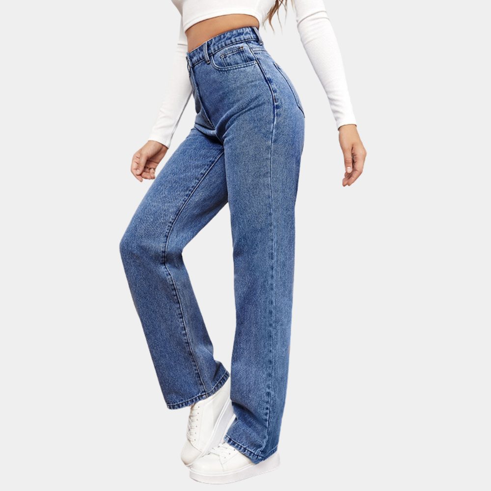 High Waist Straight Leg Jeans for Women