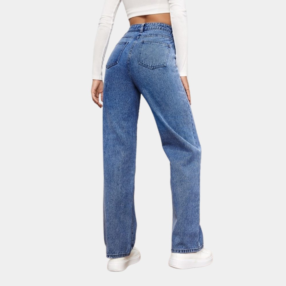 High Waist Straight Leg Jeans for Women - View 2