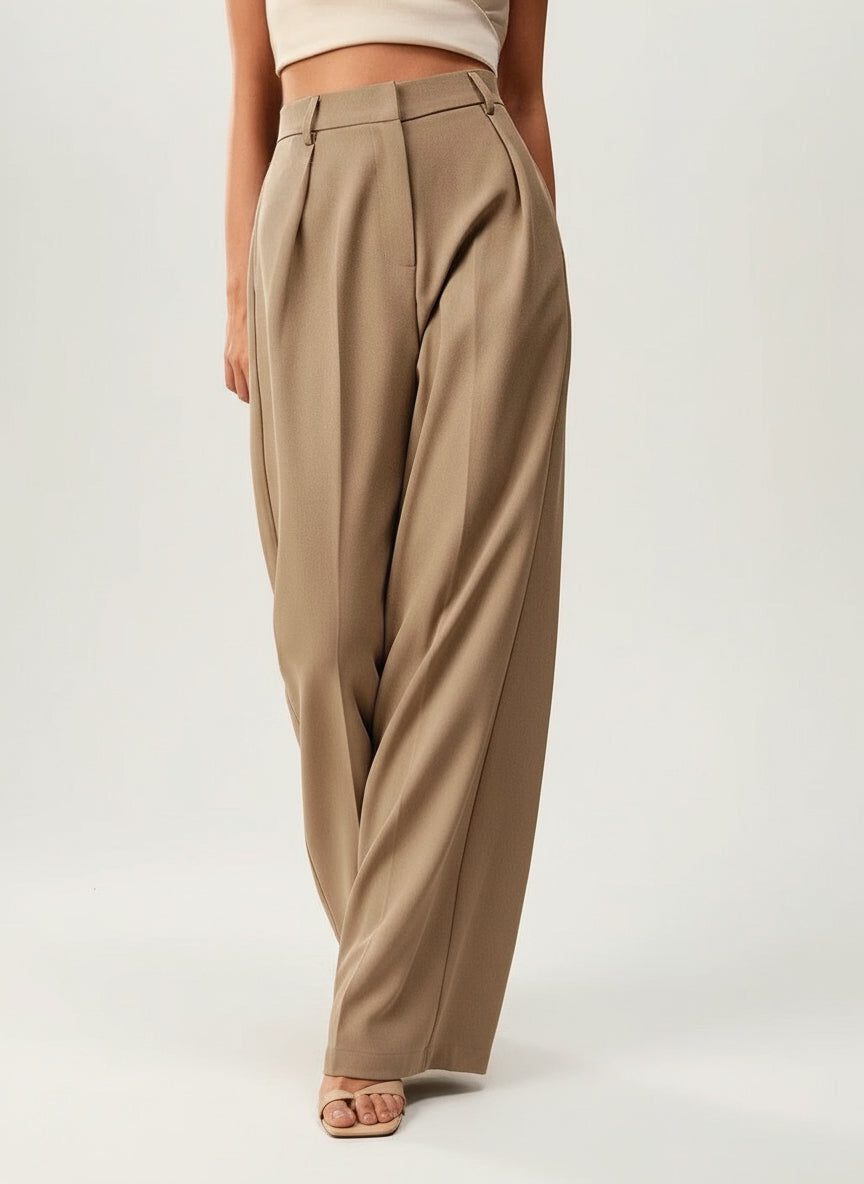 High Waist Wide Leg Tailored Trousers for Women - View 15