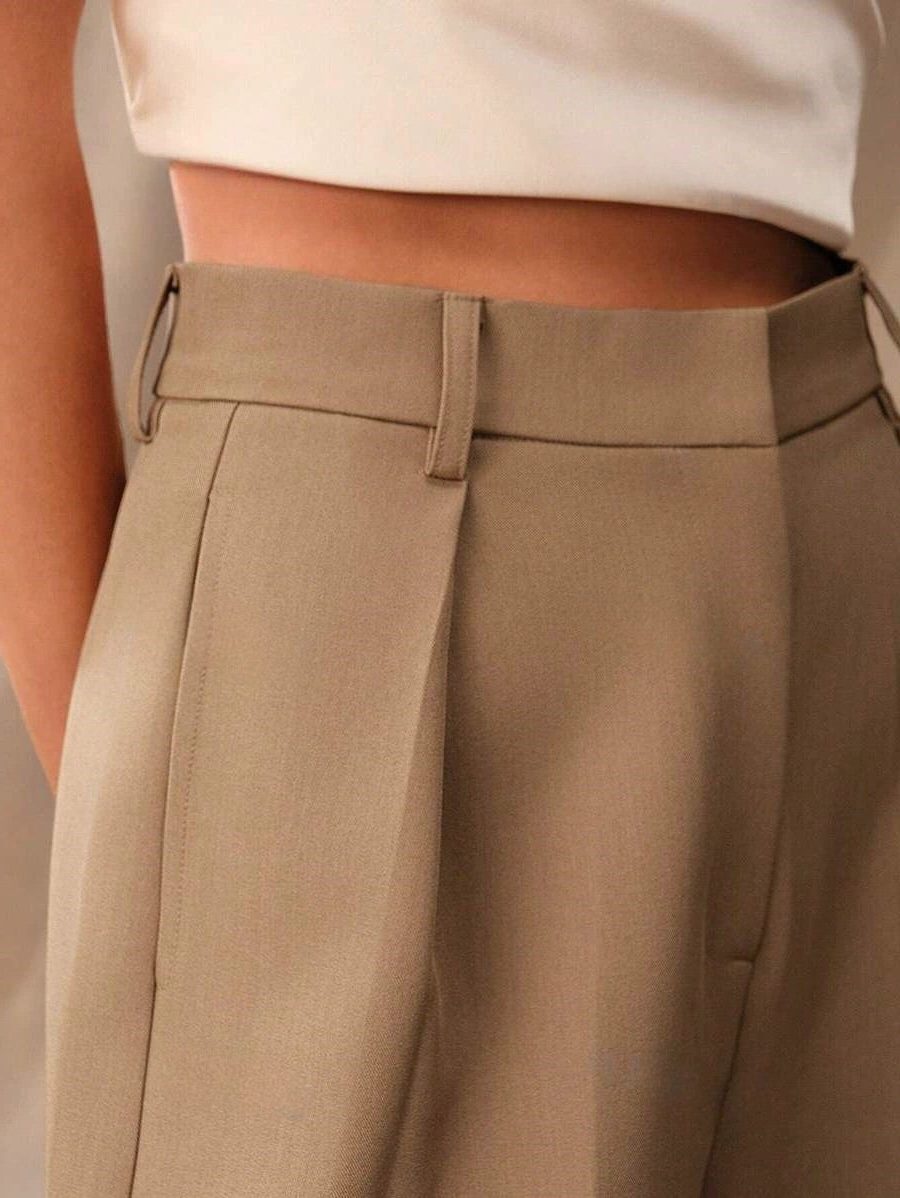 High Waist Wide Leg Tailored Trousers for Women - View 16