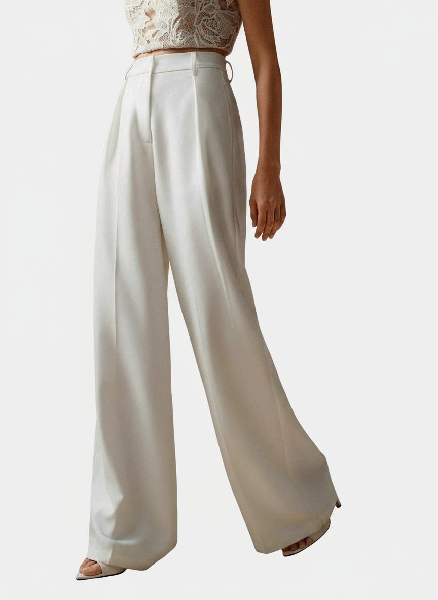 High Waist Wide Leg Tailored Trousers for Women - View 24