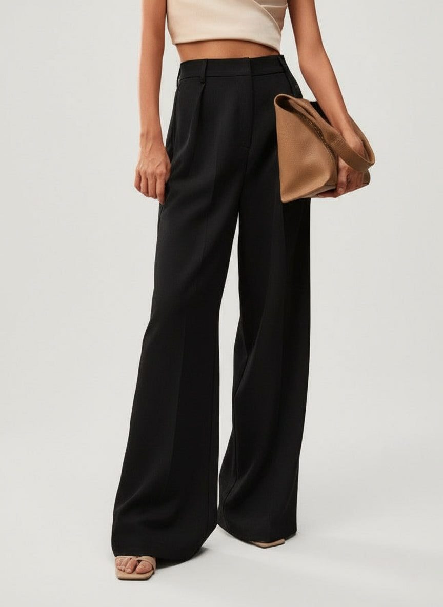 High Waist Wide Leg Tailored Trousers for Women - View 25