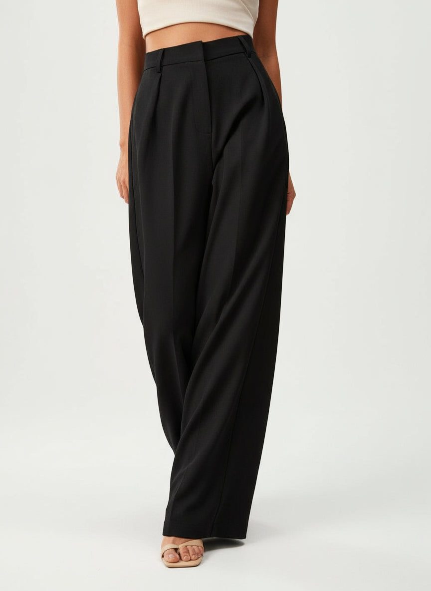 High Waist Wide Leg Tailored Trousers for Women - View 26
