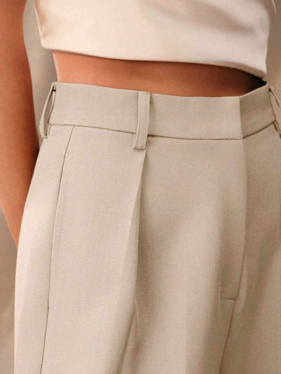High Waist Wide Leg Tailored Trousers for Women - View 9