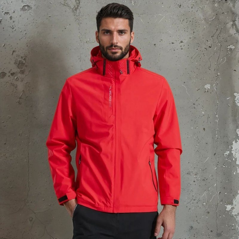 Hooded Zip-Up Rain Jacket for Men - View 10