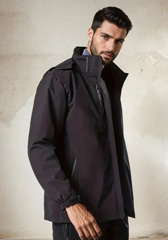 Hooded Zip-Up Rain Jacket for Men - View 6