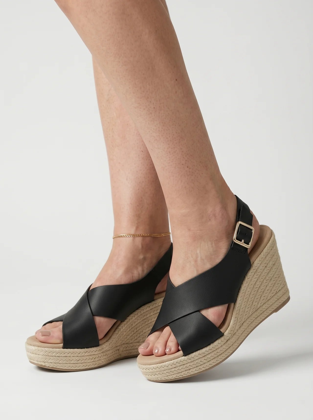 Crossover Espadrille Wedge Slingback Sandals for Women