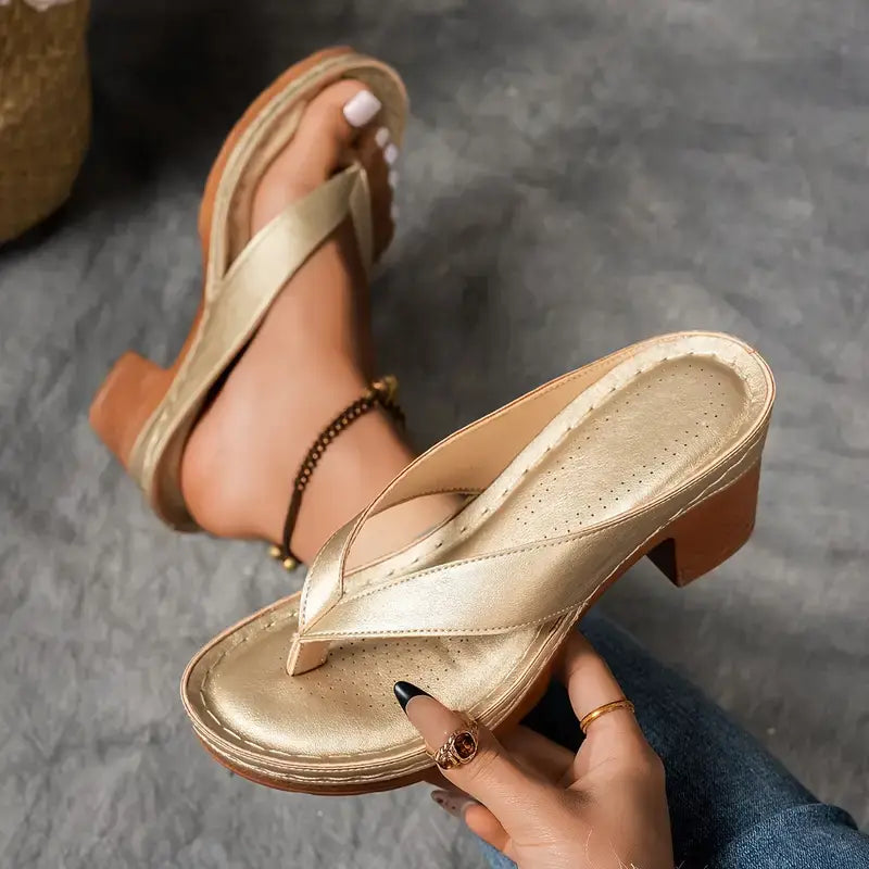 Block Heel Platform Summer Sandals for Women