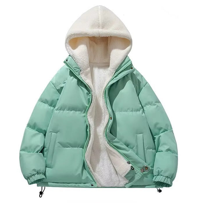 Hooded Sherpa Lined Puffer Jacket for Women