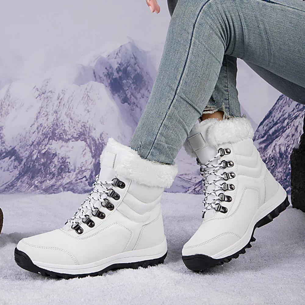 Faux Fur Lined Lace-up Winter Boots for Women
