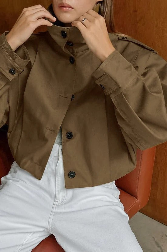 High Neck Trench Jacket for Women