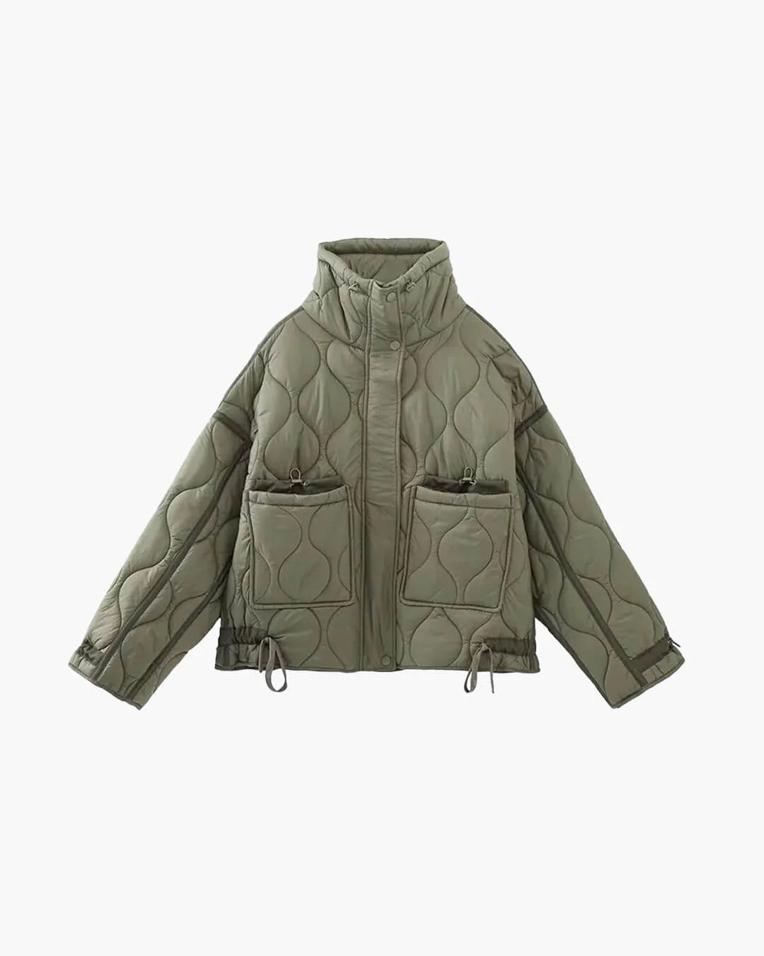 Quilted Jacket with Stand Collar for Women