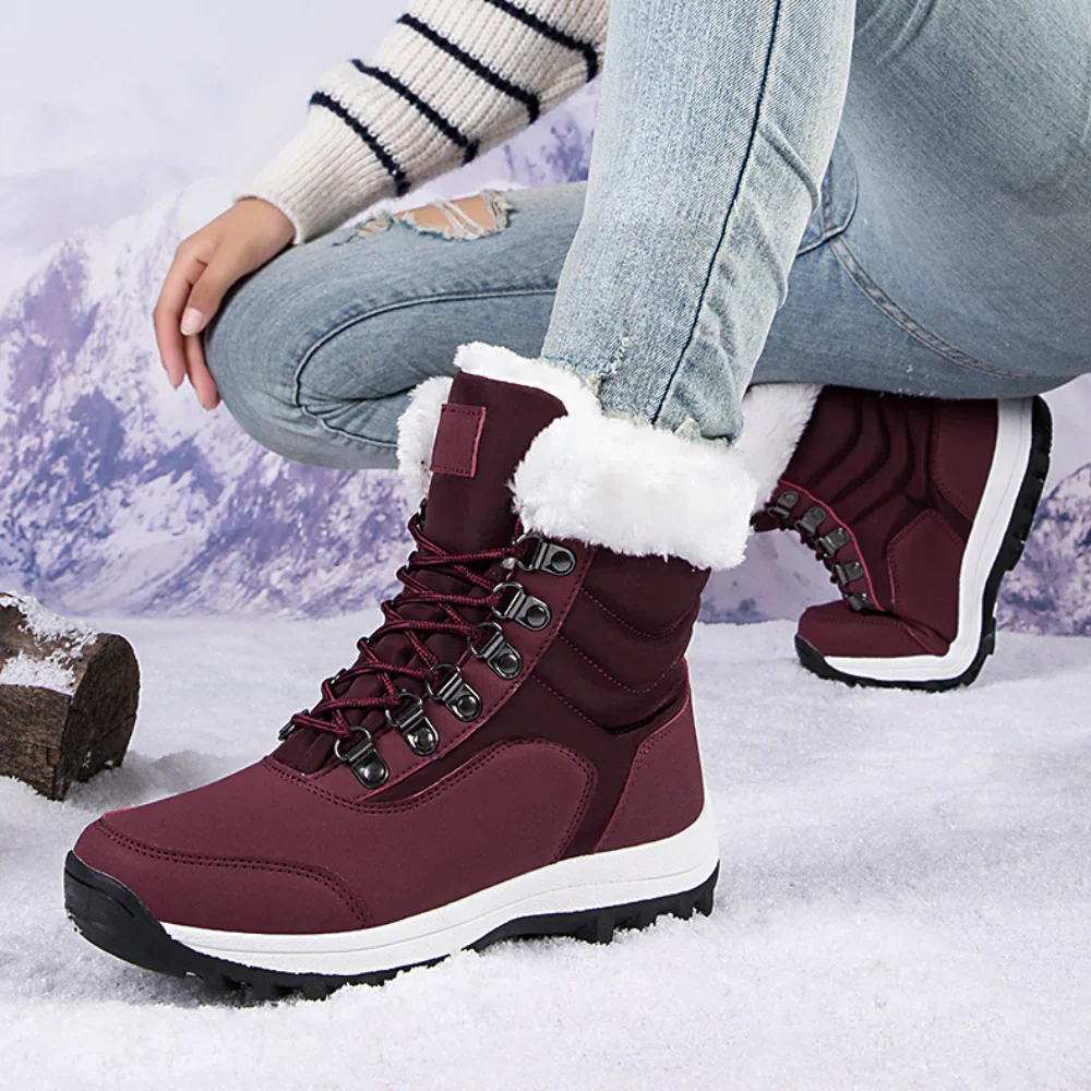 Faux Fur Lined Lace-up Winter Boots for Women