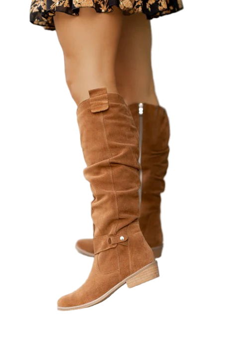 High Slouchy Suede Boots for Women