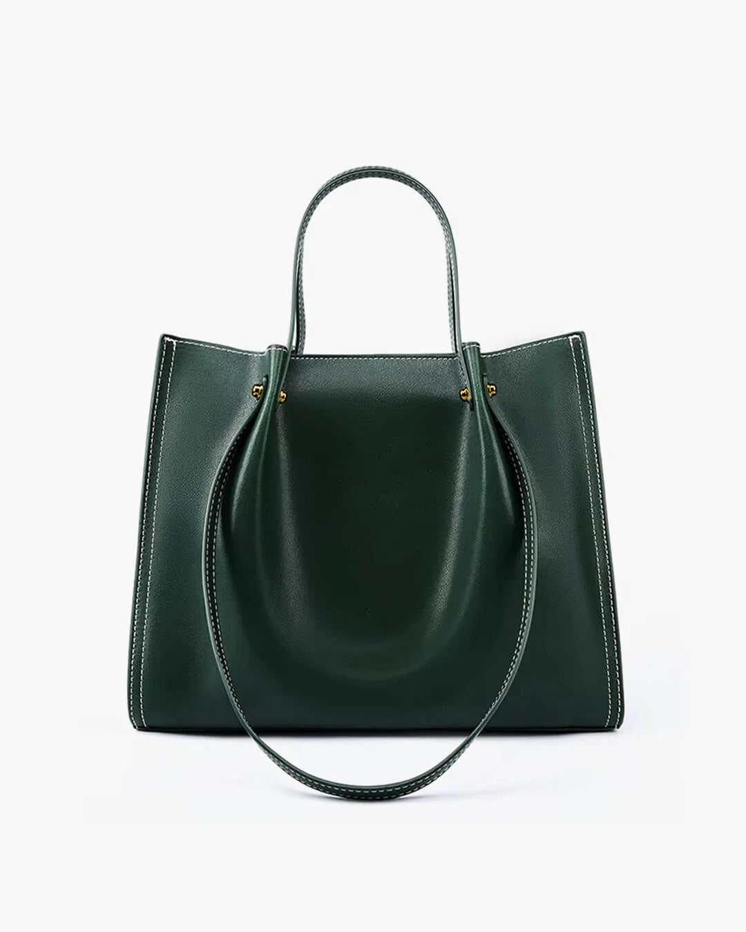 Faux Leather Contrast Stitch Tote Bag for Women