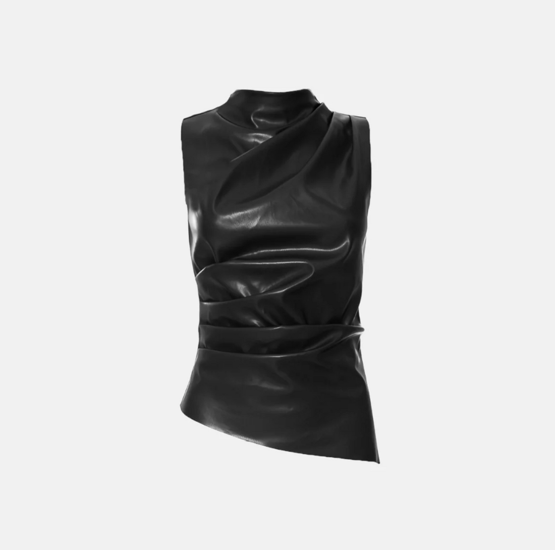 Faux Leather Sleeveless Festival Top for Women