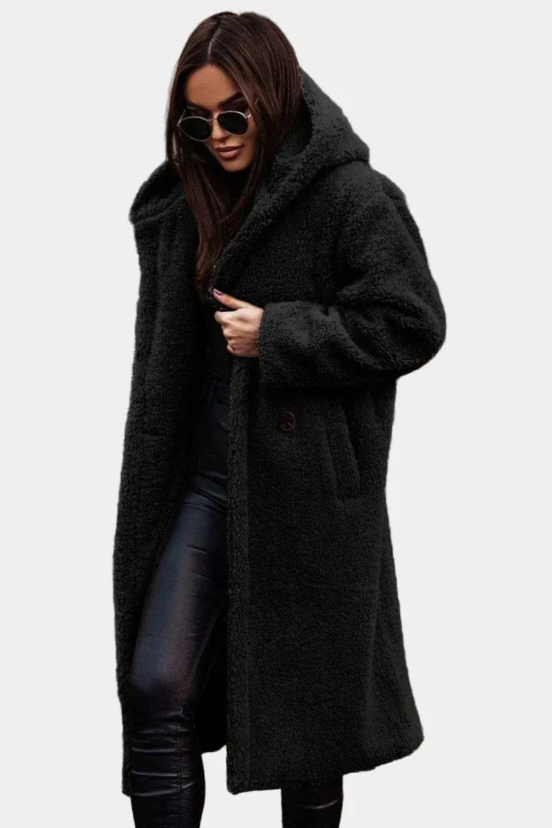 Long Hooded Teddy Winter Coat for Women