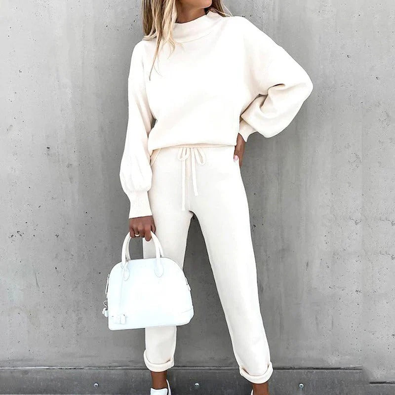 Long Sleeve Oversized Rib Knit Lounge Set for Women