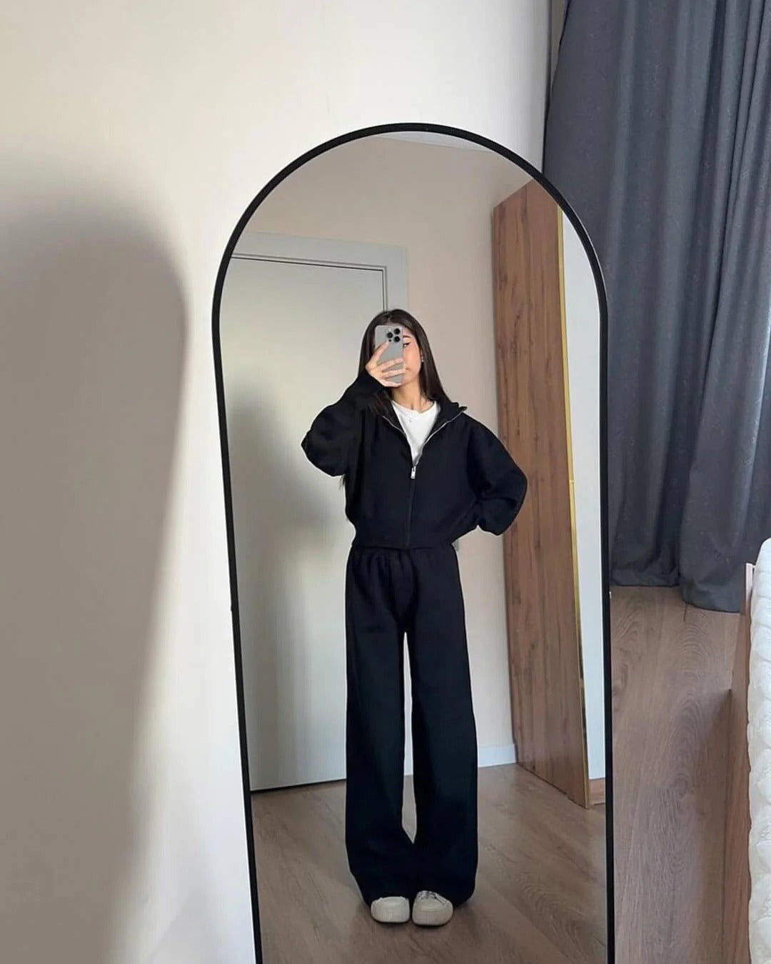 Knitted Zip Up Loungewear Set for Women