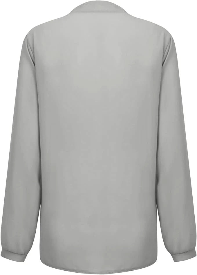 Sequin Chiffon Sleeve V-Neck Blouse for Women