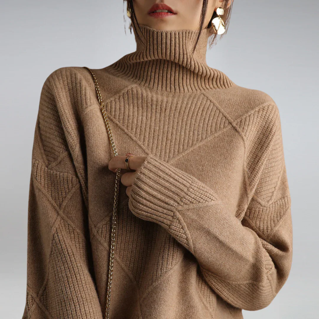 Turtleneck Pattern Jumper for Women