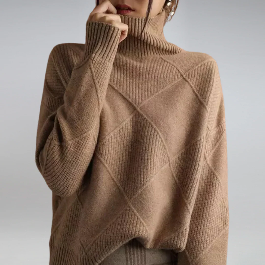 Turtleneck Pattern Jumper for Women