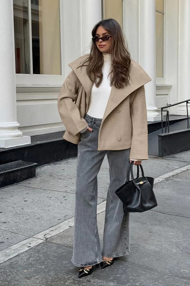 Oversized Wool Blend Jacket for Women