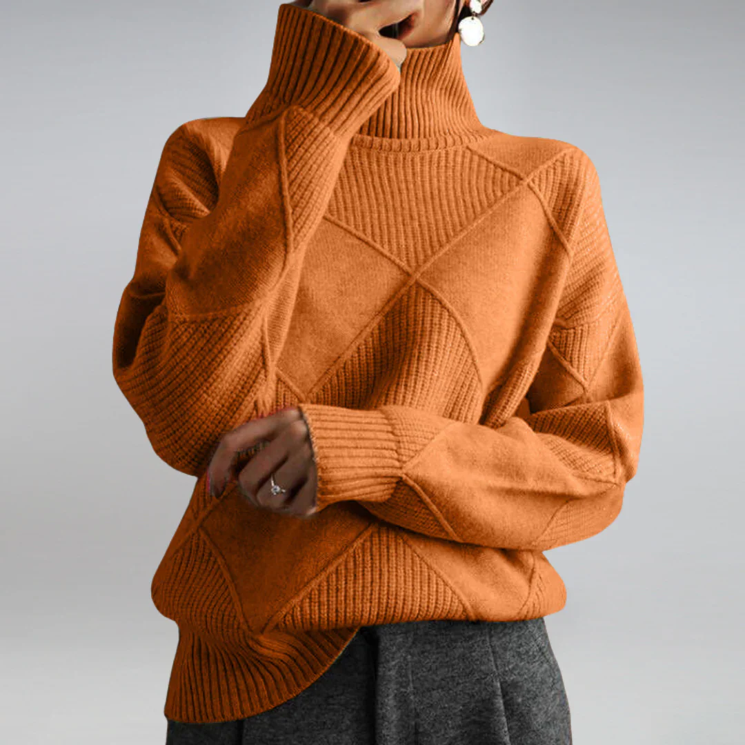 Turtleneck Pattern Jumper for Women