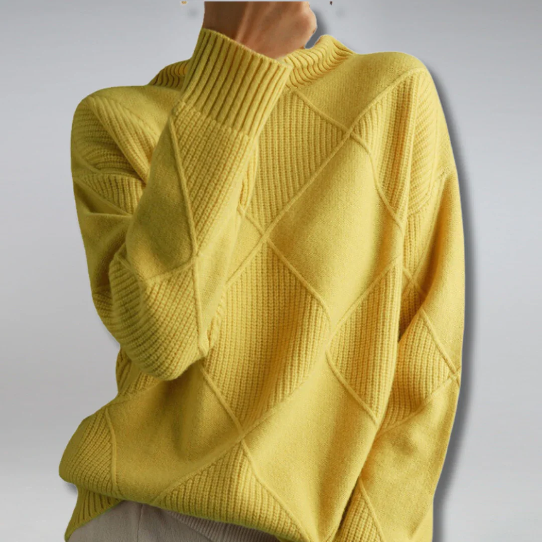 Turtleneck Pattern Jumper for Women