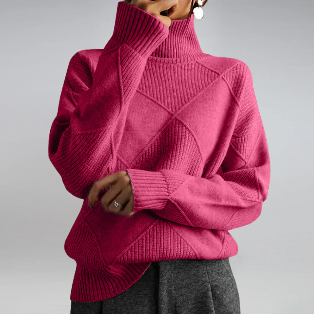 Turtleneck Pattern Jumper for Women
