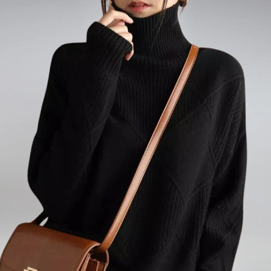 Turtleneck Pattern Jumper for Women