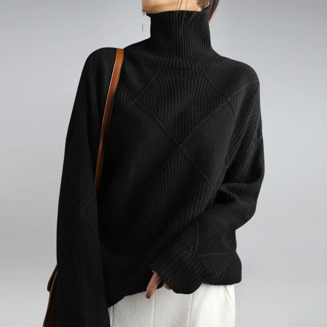 Turtleneck Pattern Jumper for Women
