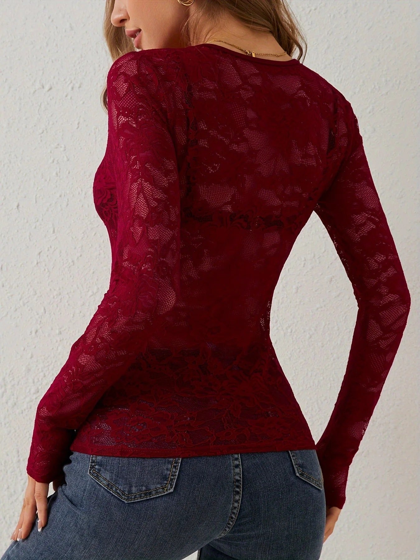 Lace Long Sleeve Top for Women
